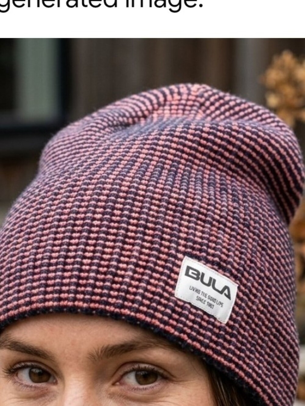 Bula Two-Tone Knit Beanie Hat Pink Navy Slouchy Ski Snowboard Cap OSFM